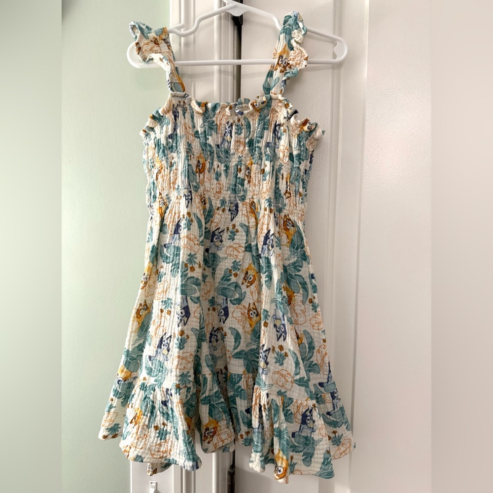 Floral Bluey Print Kids Summer Dress